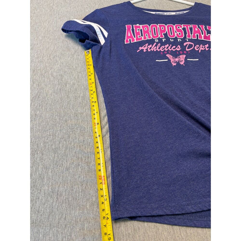 Aeropostale Sport Athletics Dept Tee Medium Navy Pink Y2K - Picture 7 of 8